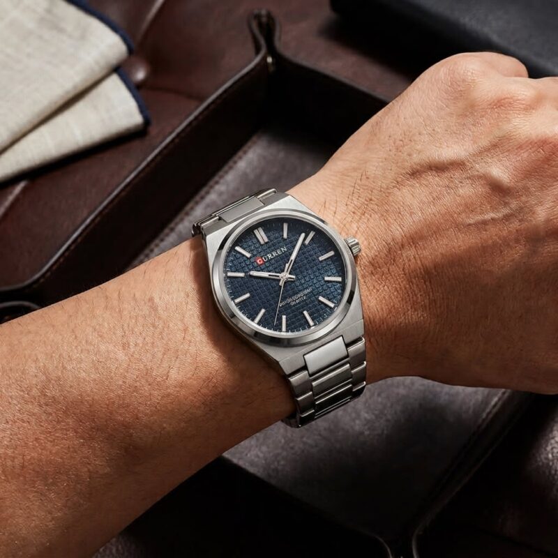 Curren Ανδρικό Ρολόι 40mm Μπαταρίας με Μπλε Μεταλλικό Μπρασελέ - JYW-23103-900