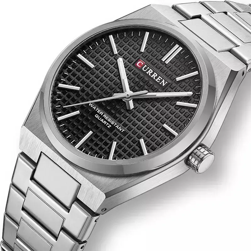 Curren Ανδρικό Ρολόι 40mm Μπαταρίας με Μεταλλικό Μπρασελέ Ασημί / Μαύρο - JYW-23103-900