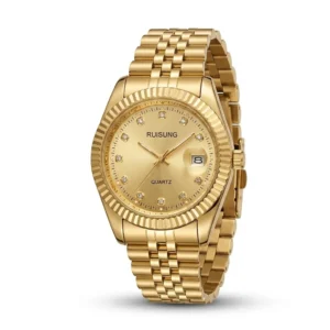 Unisex Χρυσό ρολόι quartz της μάρκας Ruisung - HLW-24036