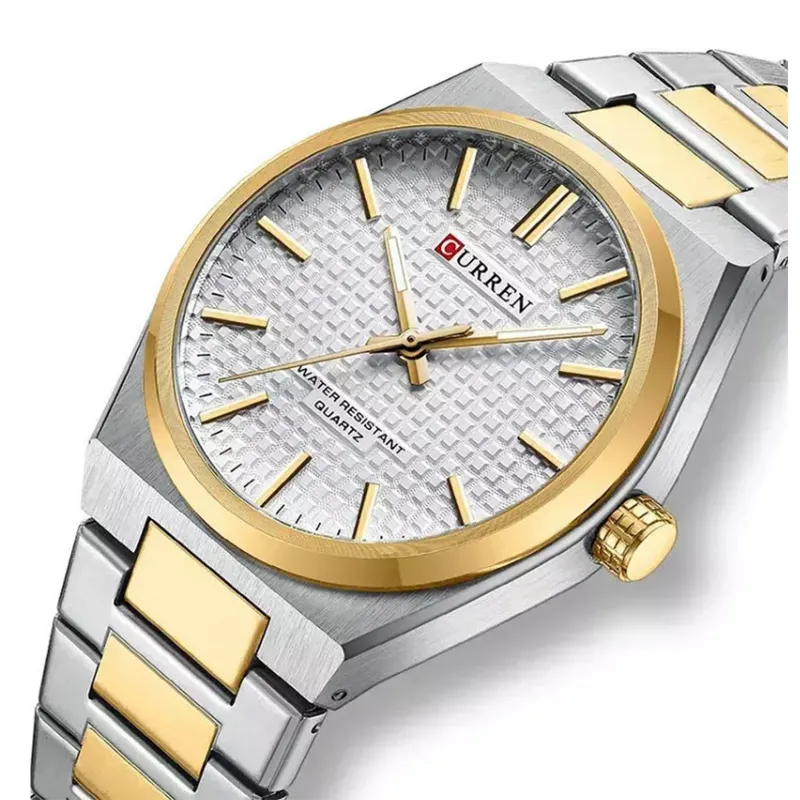 Curren 8439 Silver Gold Ανδρικό Ρολόι Με Μπρασελέ - JYW-23103-900