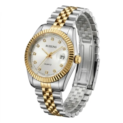 Unisex Χρυσό ρολόι quartz της μάρκας Ruisung - HLW-24036