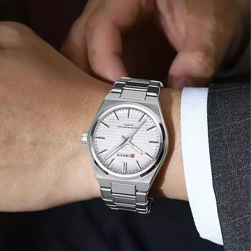 Curren Ανδρικό Ρολόι 40mm Μπαταρίας με Ασημί Μεταλλικό Μπρασελέ - JYW-23103-900