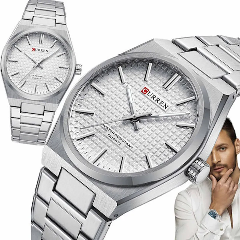Curren Ανδρικό Ρολόι 40mm Μπαταρίας με Ασημί Μεταλλικό Μπρασελέ - JYW-23103-900