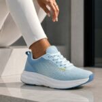 Γυναικεία Αθλητικά Sneakers Elvano Knit με Αναπνέον Πλέγμα – Σιέλ / Γαλάζιο