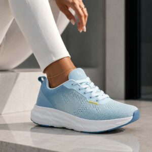 Γυναικεία Αθλητικά Sneakers Elvano Knit με Αναπνέον Πλέγμα – Σιέλ / Γαλάζιο