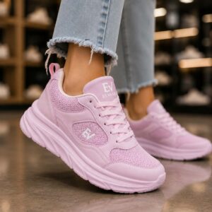 Γυναικεία Chunky Sneakers Elvano με Mesh Λεπτομέρειες – Λιλά / Ροζ Παστέλ
