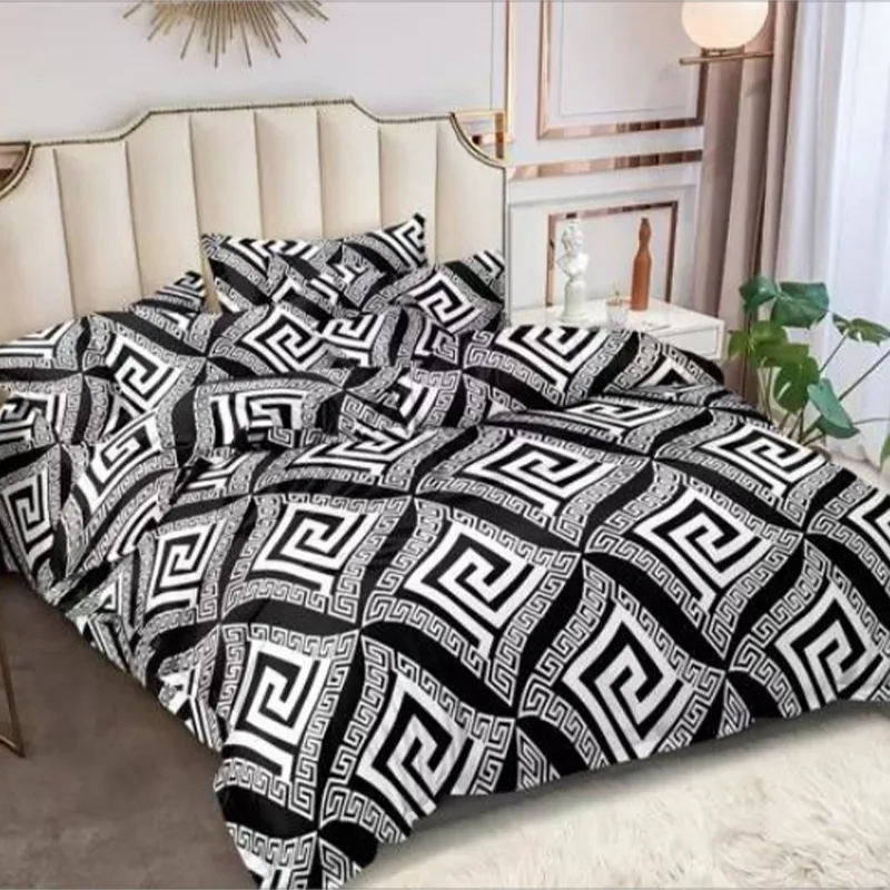 set Σετ Σεντόνια 4 Τμχ Υπέρδιπλα Με Σχέδιο 220Χ240 Με Κατωσέντονο Με Λάστιχο 180Χ200+25cm BES-GD019 - Image 1